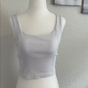 Carbon 38 Women's Ribbed White Tank w shelf bra XS